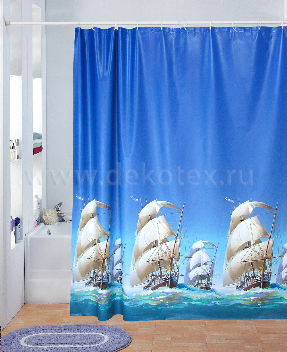 Шторы для ванн ПВХ AQUA-PRIME  003D1 180 180см (Тайвань) (1 24)