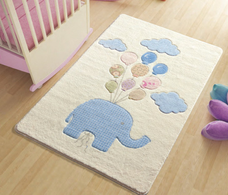 Коврик CONFETTI KIDS SWEET ELEPHANT (9мм) 100x150см голубой (1 8)