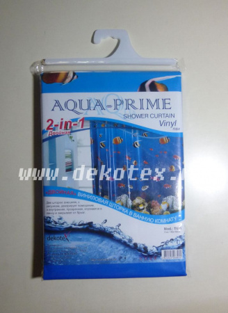 Шторы для ванн ПВХ AQUA-PRIME 2-in-1 арт.Т871 180 180см (Тайвань) 1 24