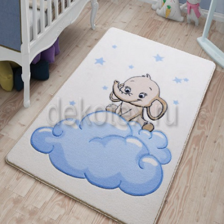 Коврик детский CONFETTI KIDS_BELLA BABY ELEPHANT 100x150см голубой (1 8)