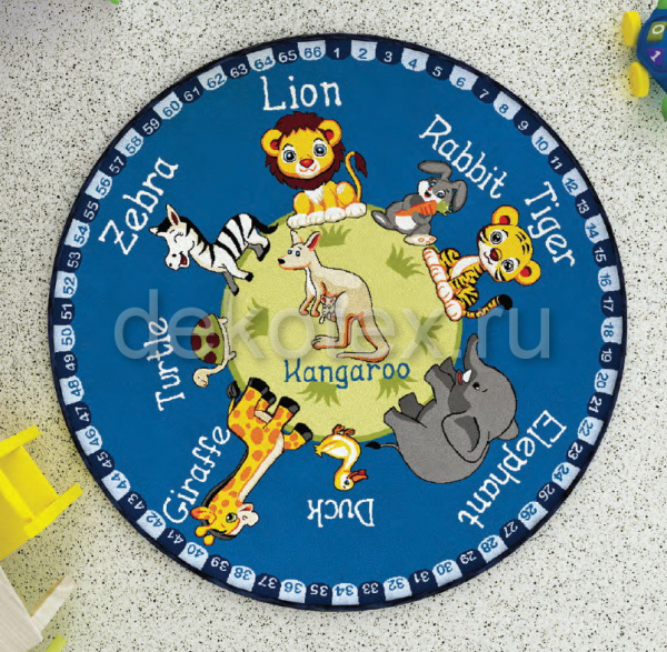 Коврик CONFETTI KIDS RUGS ANIMAL PLANET D133см 01-синий  (1 10)